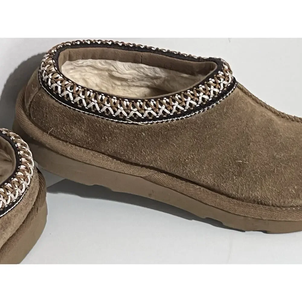 UGG Tasman II Chestnut Brown Suede Slipper Clogs Youth Shearling NO SIZE TAG 3??